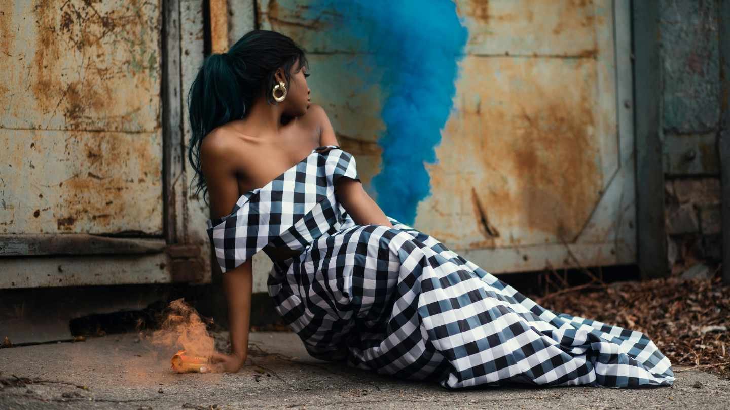Woman Wearing Black and White Dress Woman Wearing Black and White Dress