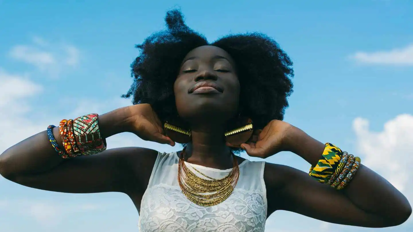 Woman Making a Fashion Statement in Colorful Jewelry